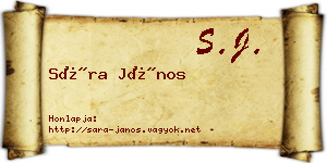 Sára János névjegykártya